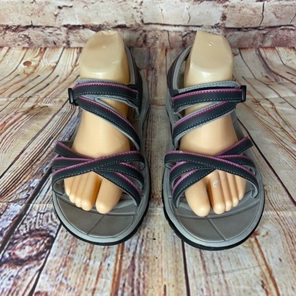 Northside Women's Colette Open Toe Sport Sandal In Gray & Pink Sz 9 - Picture 6 of 9